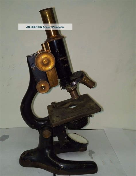 Antique 1915 Bausch And Lomb Microscope Acceptable Condition All Lenses