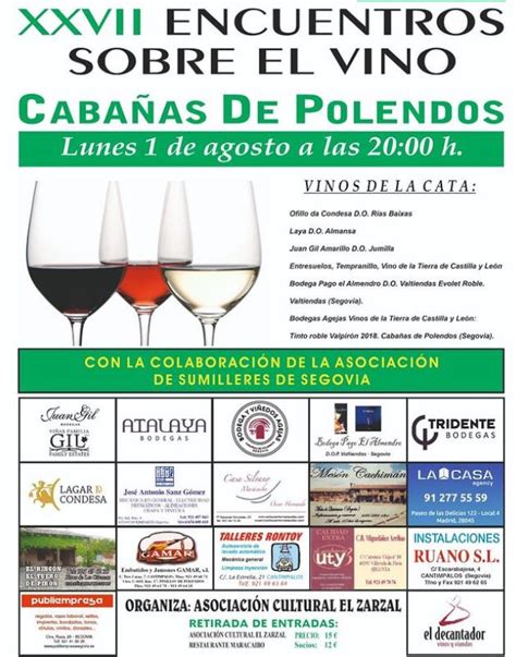 Xxvii Encuentros Sobre El Vino En Caba As De Polendos Eventos De Segovia