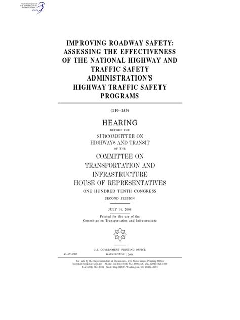 Improving Roadway Safety Assessing The Effectiveness Of The National