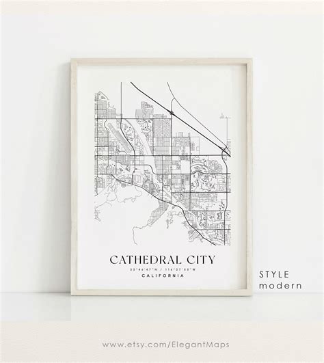 Cathedral City California Map Cathedral City CA Map - Etsy