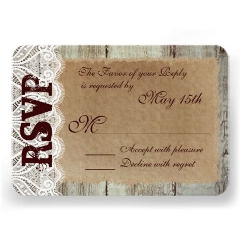 Rustic Country Wood Lace Wedding Rsvp Cards Zazzle Rsvp Wedding Cards Wedding Rsvp Country