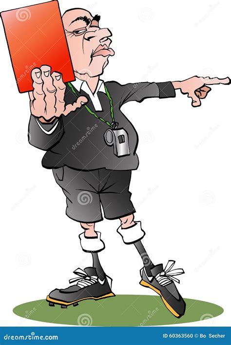 Referee With A Red Card Stock Vector - Image: 60363560