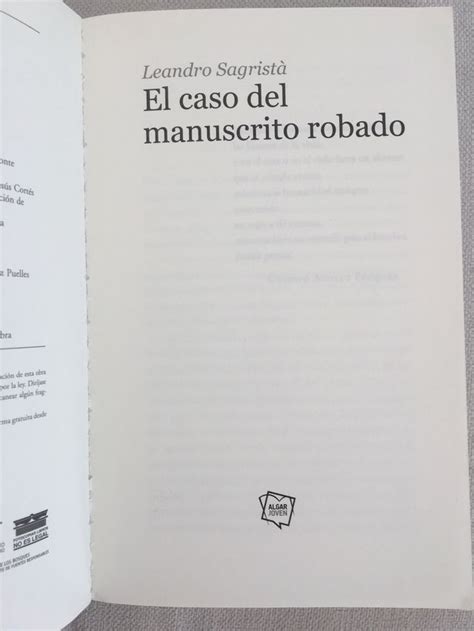 Libro El Caso Del Manuscrito Robado De Segunda Mano Por 55 Eur En Badalona En Wallapop