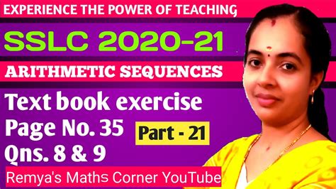 Sslc Maths Arithmetic Sequences Part Qns Page No