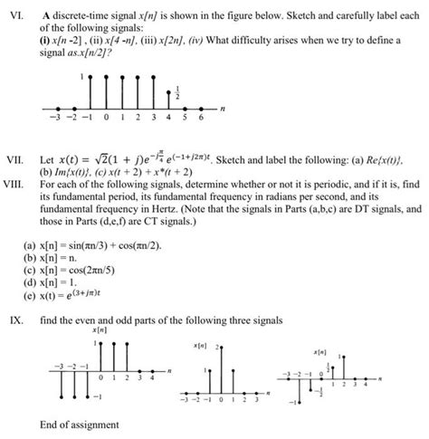 Solved Vi A Discrete Time Signal X[n] Is Shown In The