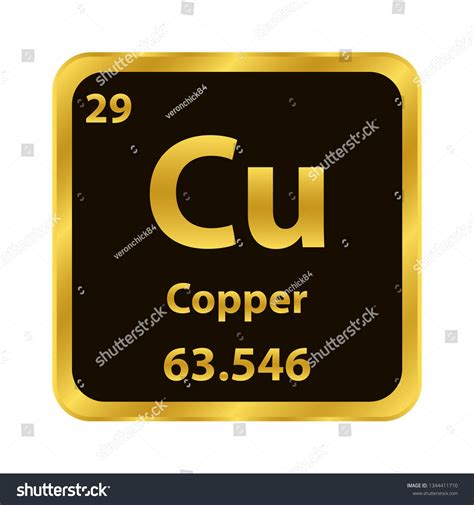 copper cu chemical element icon chemical stock vector royalty