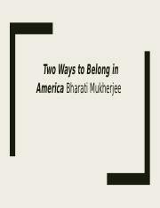 Example Answers fro Two Ways to Belong in America - Two Ways to Belong ...