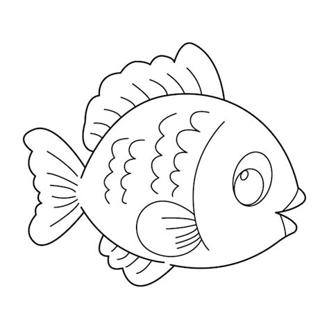 Premium Vector Fish Outline Vector Cartoon Design On White Background