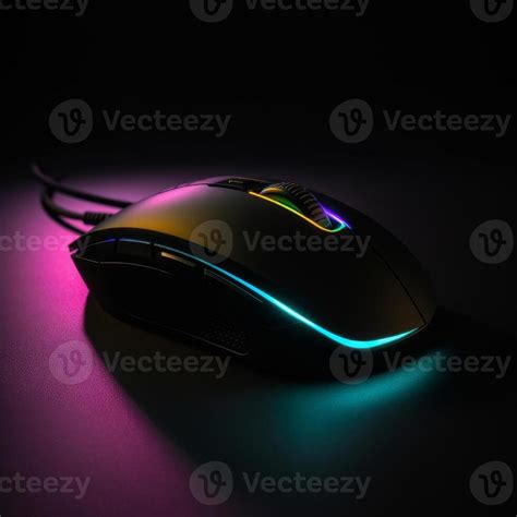 gaming mouse rgb on black background 23140923 Stock Photo at Vecteezy