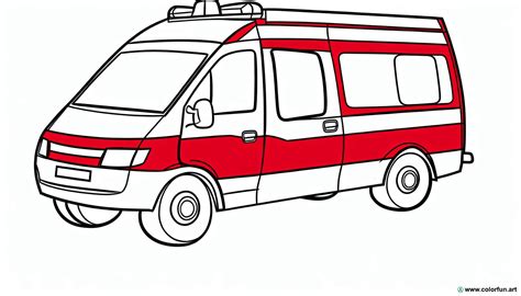 Coloriage D Une Ambulance Rouge T L Charger Ou Imprimer Gratuitement