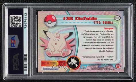 Topps Pokemon Tv Animation Edition Series Clefable Psa