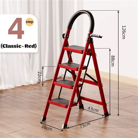 Ladder Home Aluminum Alloy Folding Step Ladder 3 4 5 6 Steps Multi Function Home Ladder Handrail