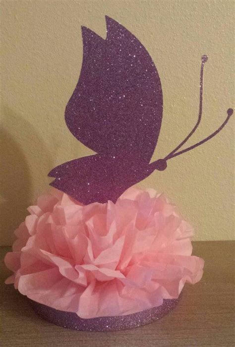 Glitter Butterfly Baby Shower Or Birthday Party Centerpiece Butterfly