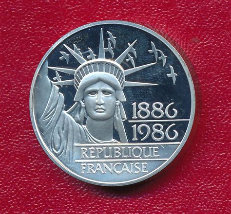 Silver Proof France Francs Piedfort Statue Of Liberty Coin