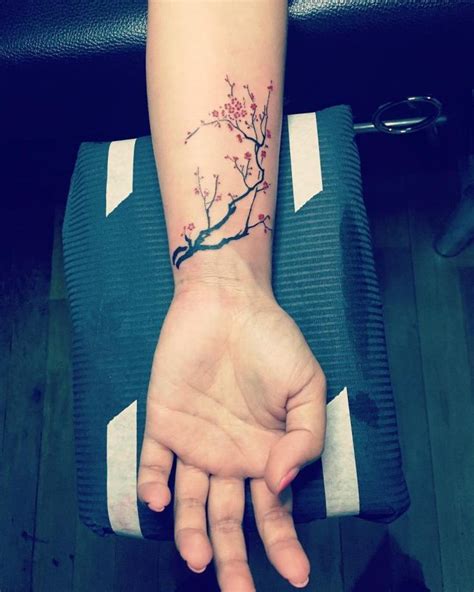 Cherry Blossom Tree Tattoos On Wrist