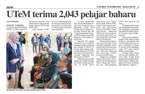 UTeM In Newspapers 2022 OCTOBER 16 Opera Snapshot 2022 12 16