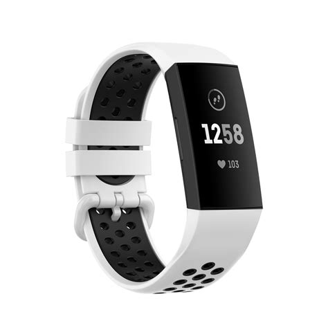 Bi Color Fitbit Charge 4 4 SE 3 3 SE Silikoniranneke Valkoinen Musta