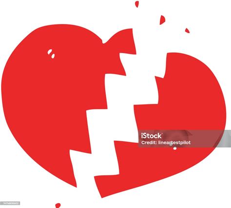 Flat Color Style Cartoon Broken Heart Stock Illustration Download Image Now Art Art Product