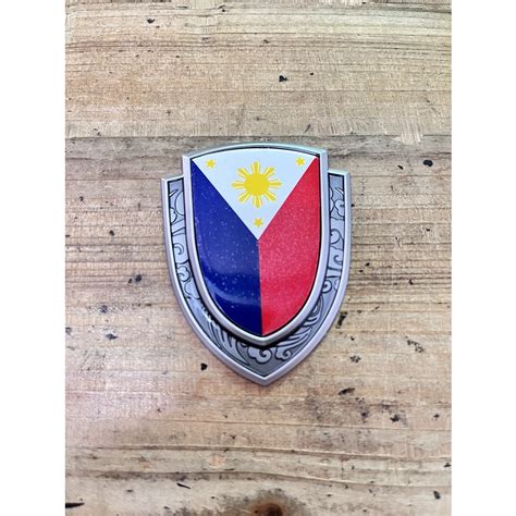 1x Metal Coat Of Arms Of Philippines Flag Shield PILIPINAS Patriotic