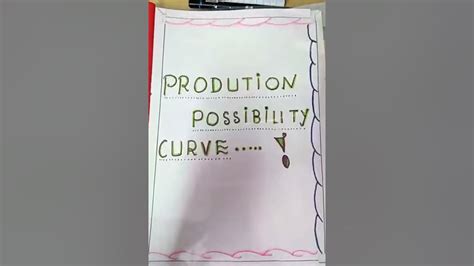 Class 11 Ppc Production Possibility Curve Project Youtube