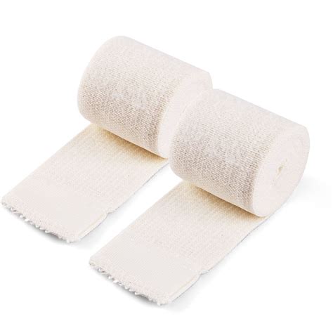 Cotton Elastic Bandage Compression Wrap With Hook And Loop Closure On