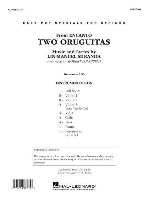 Two Oruguitas From Encanto Arr Robert Longfield By Lin Manuel