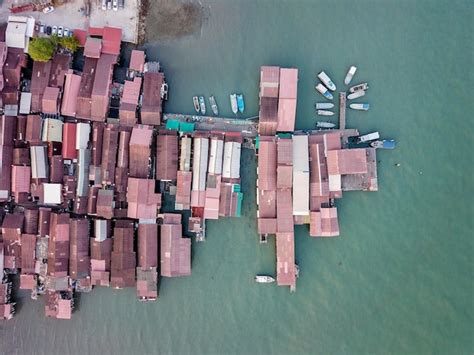 Premium Photo High Angle View Of Commercial Dock By River