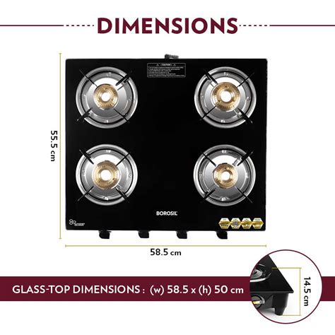 Buy Borosil Flare Glass Top 4 Burner Gas Stove Online