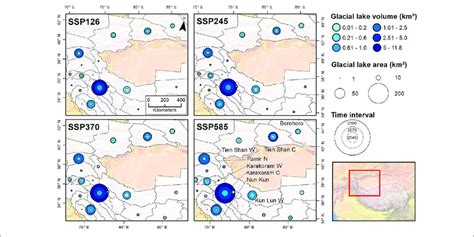 | Glacial lake formation under four SSP scenarios in northwestern HMA ...