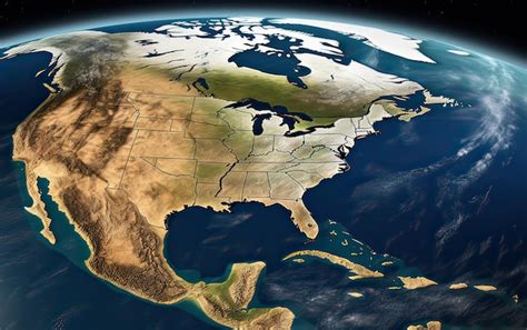 Mapa físico de América del Norte Estados Unidos Canadá y México con