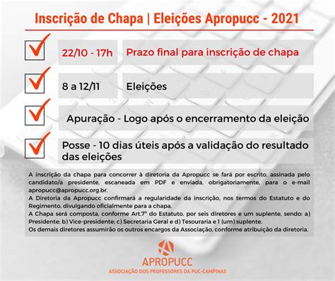 2021 Inscrição de Chapa para Eleições Apropucc Apropucc