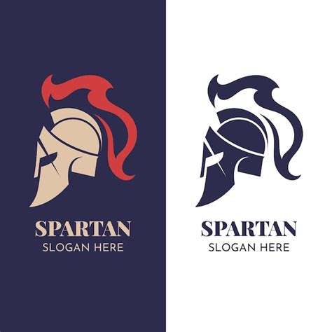 Logotipo do capacete espartano de design plano Vetor Grátis