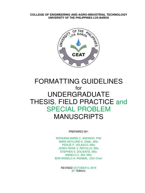 06 Ceat Thesis Format Guidelines Final Revised 5th Edition 100616