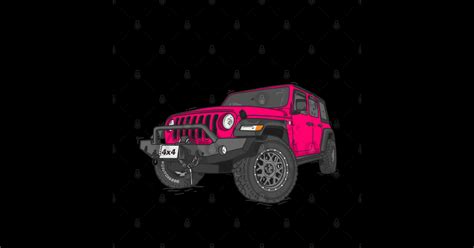 Pink Jeep Wrangler Rubicon - 4x4 Offroad - Magnet | TeePublic