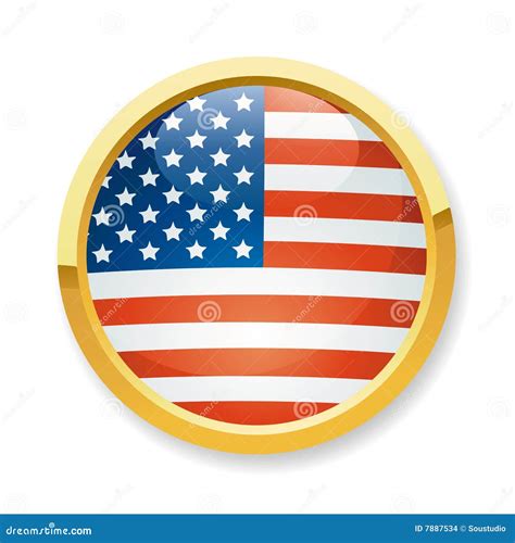 USA flag button stock vector. Illustration of america - 7887534