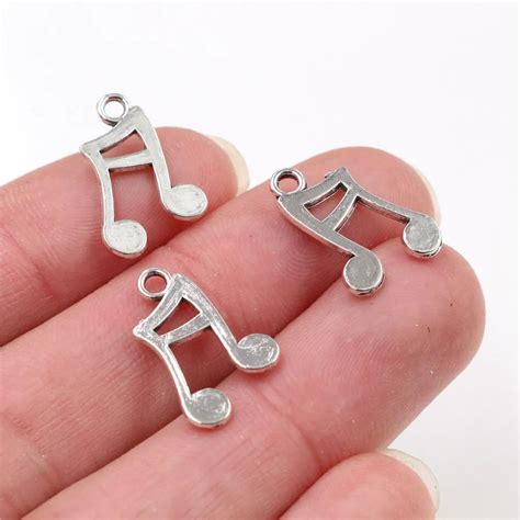 Pcs Charms Musical Note X Mm Tibetan Silver Plated Pendants