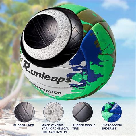 Runleaps Pelota de voleibol de playa tamaño oficial 5 suave