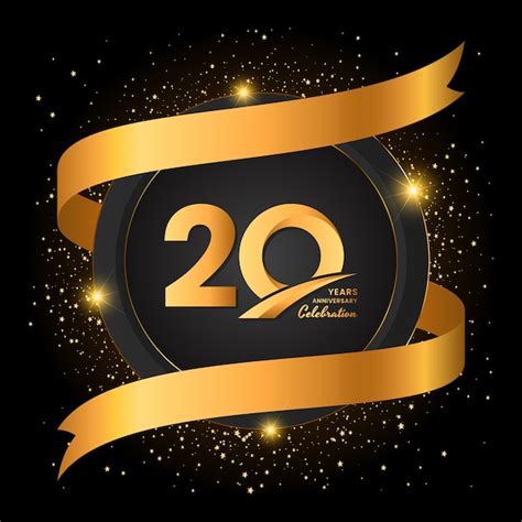 Premium Vector 20 Year Anniversary Celebration Template Design