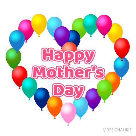 Mothers Day Heart With Balloon Clip Art Free Png Image｜illustoon