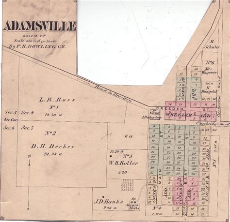 Muskingum County Adamsville Plat Map