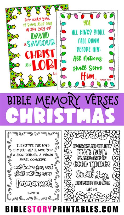 Christmas Bible Verses for Kids - Bible Story Printables