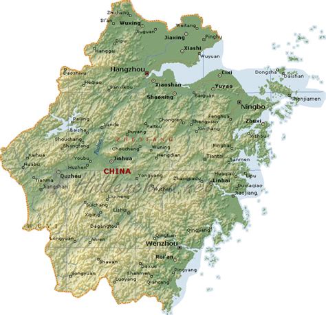 Hidden China GmbH - Map of Zhejiang Province, China