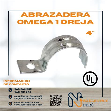 Abrazadera Omega 1 Oreja 4 UL NEXELELECTRIC PERÚ