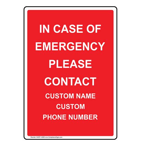 Emergency Contact Signs