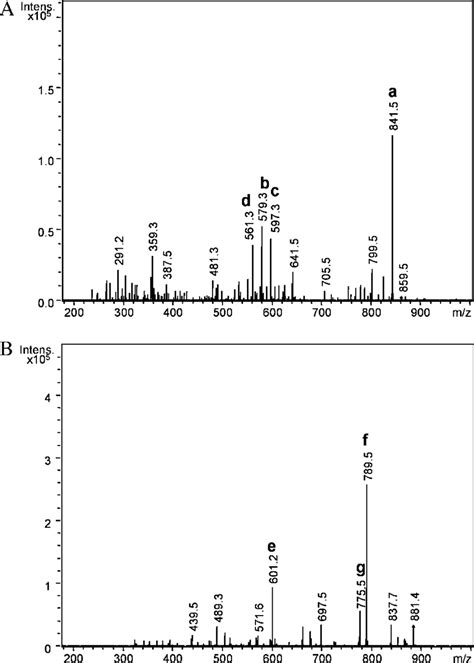 Lc Esi Ms Ms Product Ion Spectra Of The M H And M Na Ions