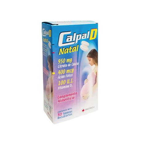 Citrato De Calcio Vitamina D3 950mg 400mg Calpal D Natal 30 Tabletas