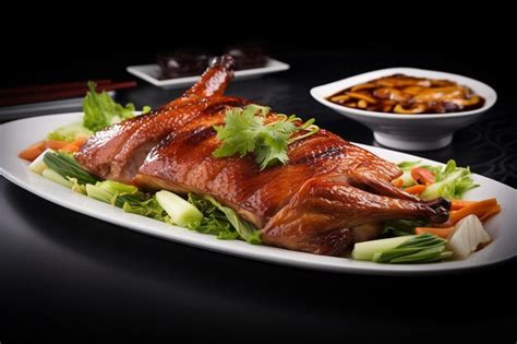 Premium Photo Peking Duck Dish Whole Roasted Duck With A Crispy