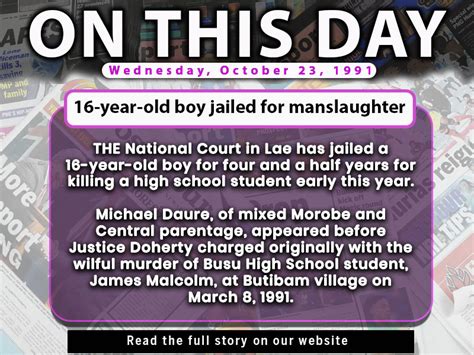 ON THIS DAY IN OUR HISTORY: 16-year-old boy jailed for manslaughter ...