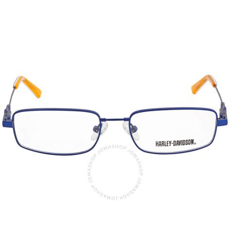 Harley Davidson Mens Blue Rectangular Eyeglass Frames Hdt109 M26 49 715583267121 Eyeglasses