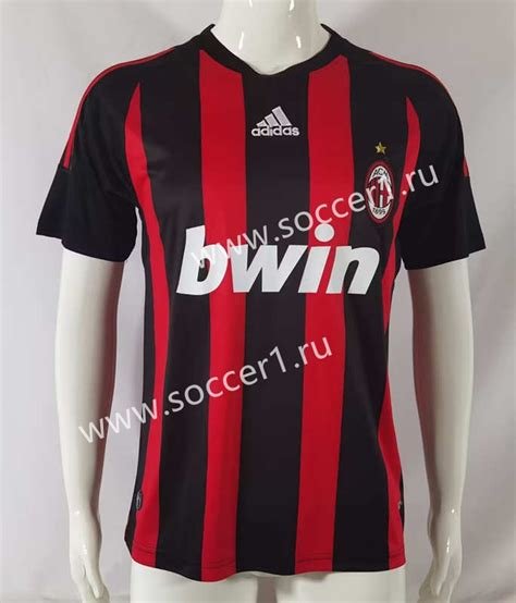 Retro Version 08 09 AC Milan Home Red Black Thailand Soccer Jersey AAA